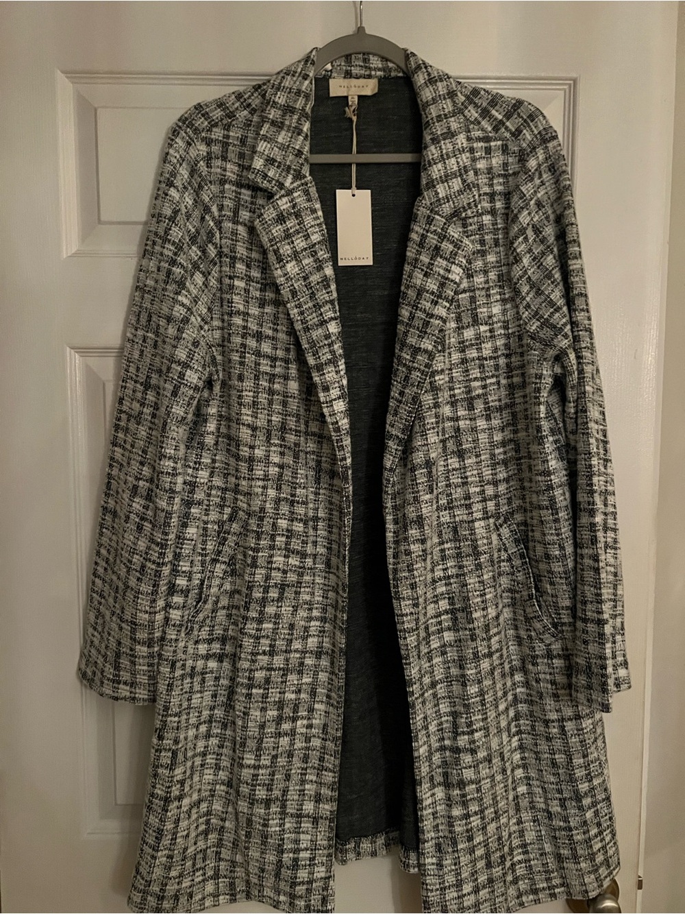 NEW MELLODAY Sz XL Tweed Stretch Knit Jacket. Unlined.